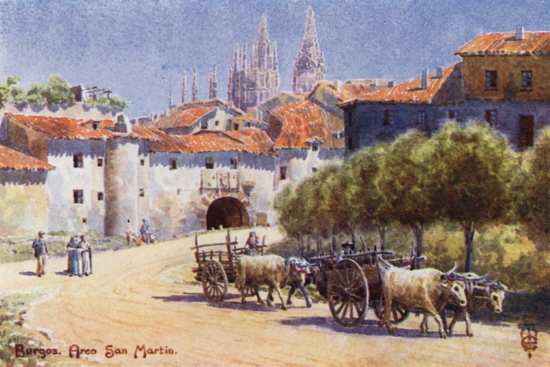 Kuzey İspanya: Burgos, Arco San Martin (renkli taş) by Edgar T. A. Wigram