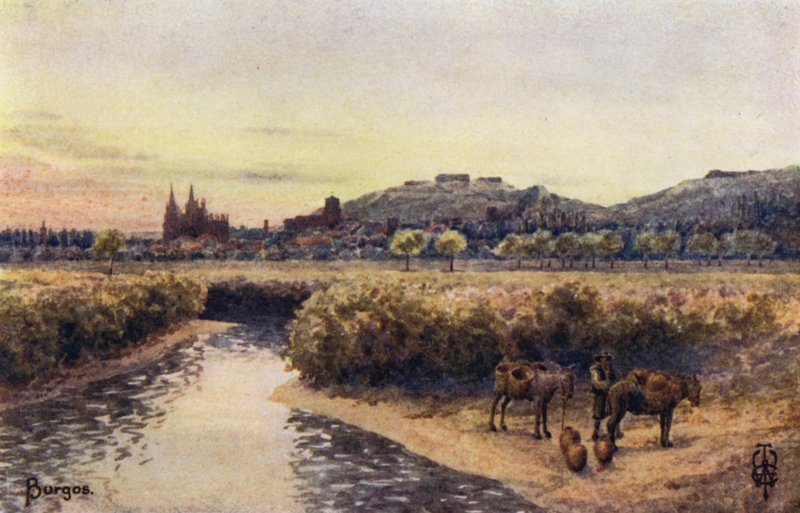 Kuzey İspanya: Burgos, Doğudan (renkli taş) by Edgar T. A. Wigram