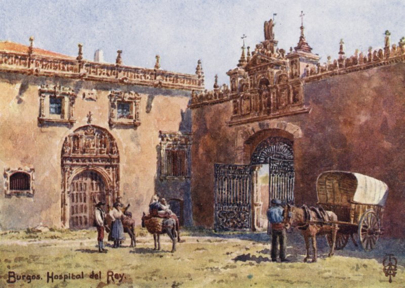 Kuzey İspanya: Burgos, Hospital del Rey (renkli taş) by Edgar T. A. Wigram