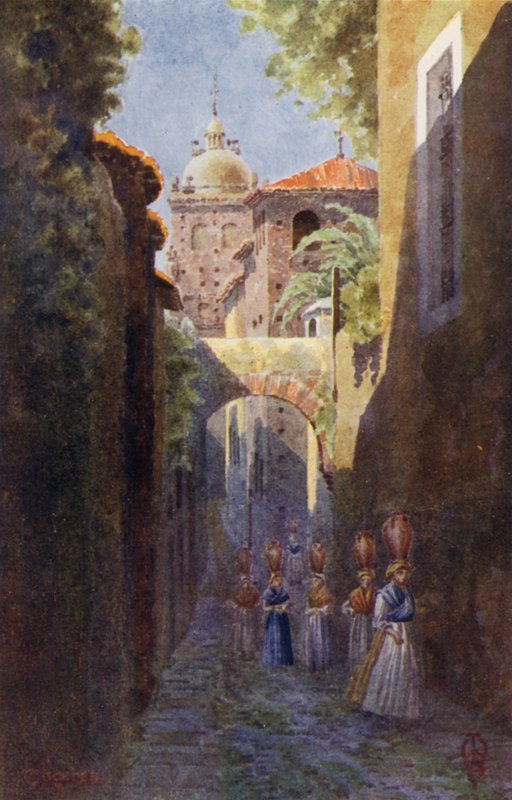 Kuzey İspanya: Caceres, Eski Şehir Surları İçinde (renkli taş) by Edgar T. A. Wigram