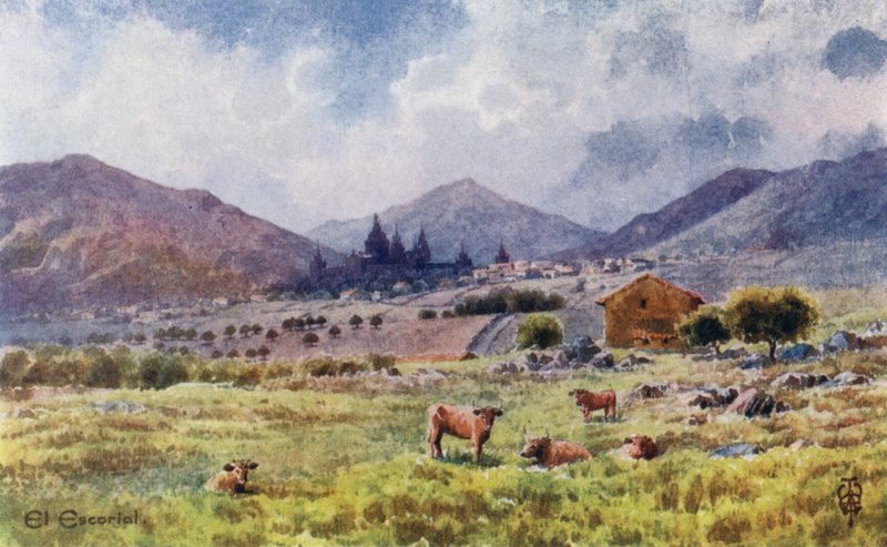 Kuzey İspanya: Escorial, Doğudan (renkli taş) by Edgar T. A. Wigram