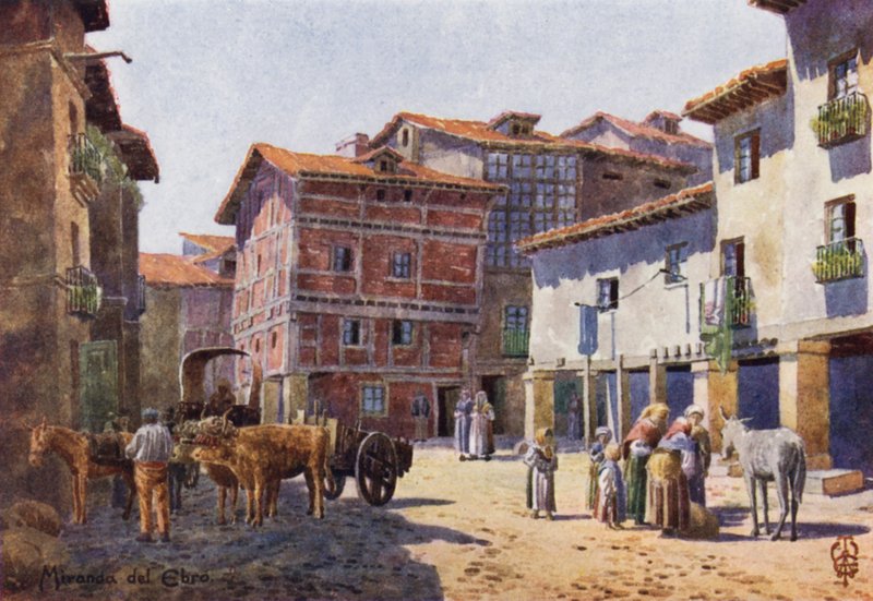 Kuzey İspanya: Miranda del Ebro, Kasabada Bir Köşe (renkli taş) by Edgar T. A. Wigram
