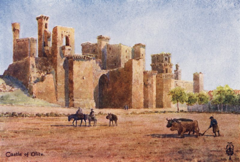 Kuzey İspanya: Olite, The Castle (renkli taş) by Edgar T. A. Wigram