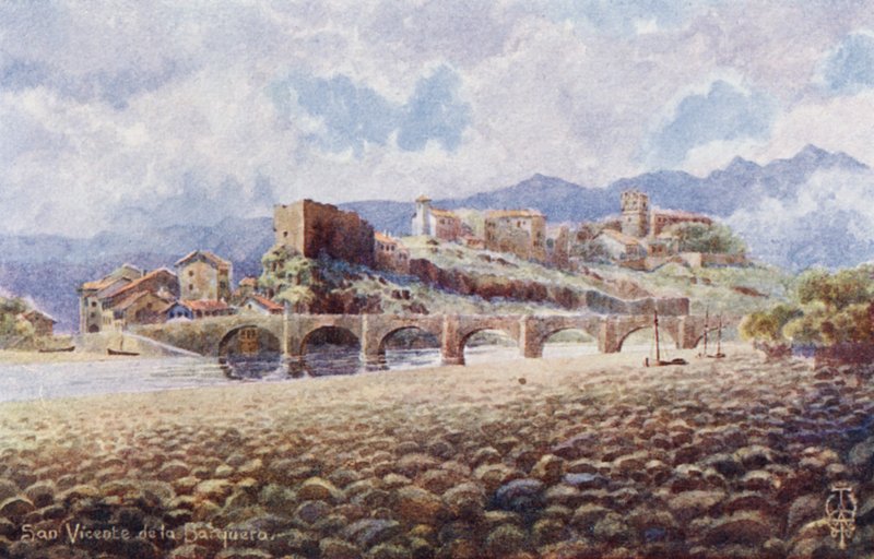 Kuzey İspanya: San Vicente de la Barquera (lito rengi) by Edgar T. A. Wigram