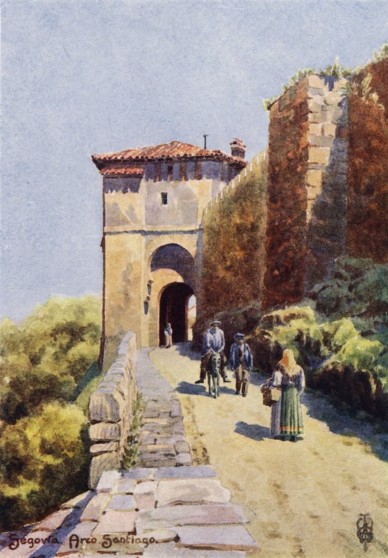 Kuzey İspanya: Segovia, Arco Santiago (renkli taş) by Edgar T. A. Wigram