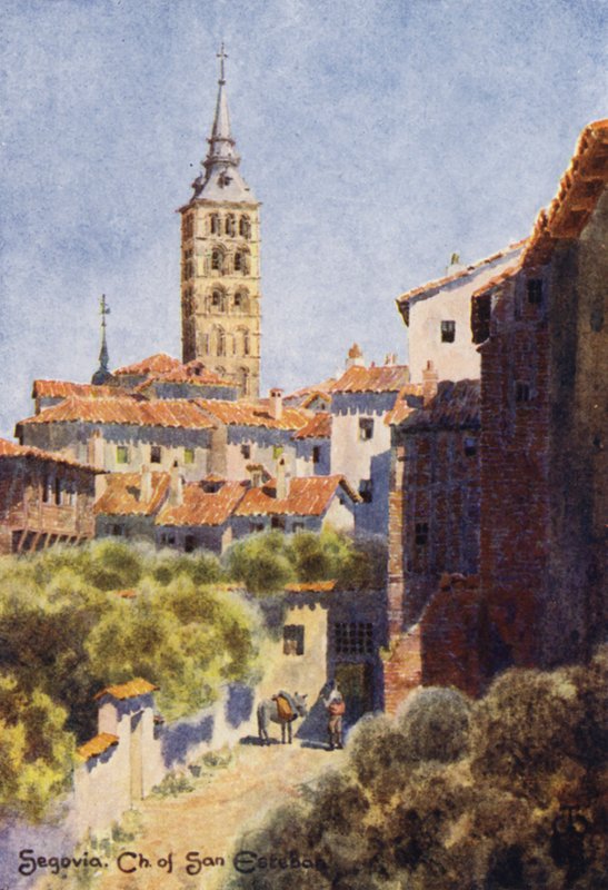 Kuzey İspanya: Segovia, San Esteban Kilisesi (renkli taş) by Edgar T. A. Wigram