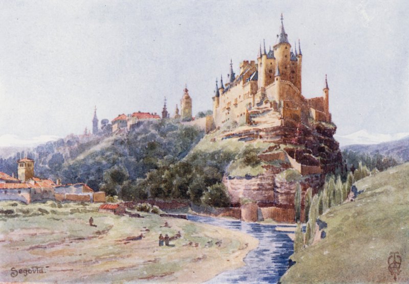Kuzey İspanya: Segovia, Alcazar (renkli taş) by Edgar T. A. Wigram