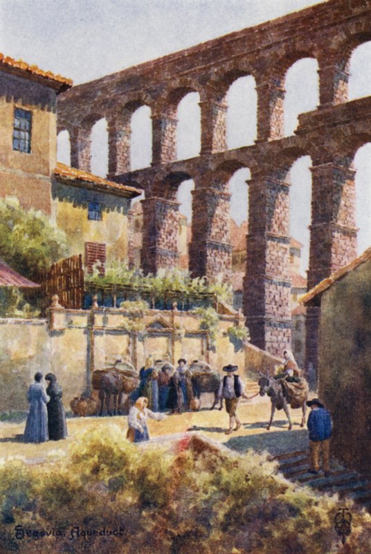 Kuzey İspanya: Segovia, Su Kemeri (renkli taş) by Edgar T. A. Wigram