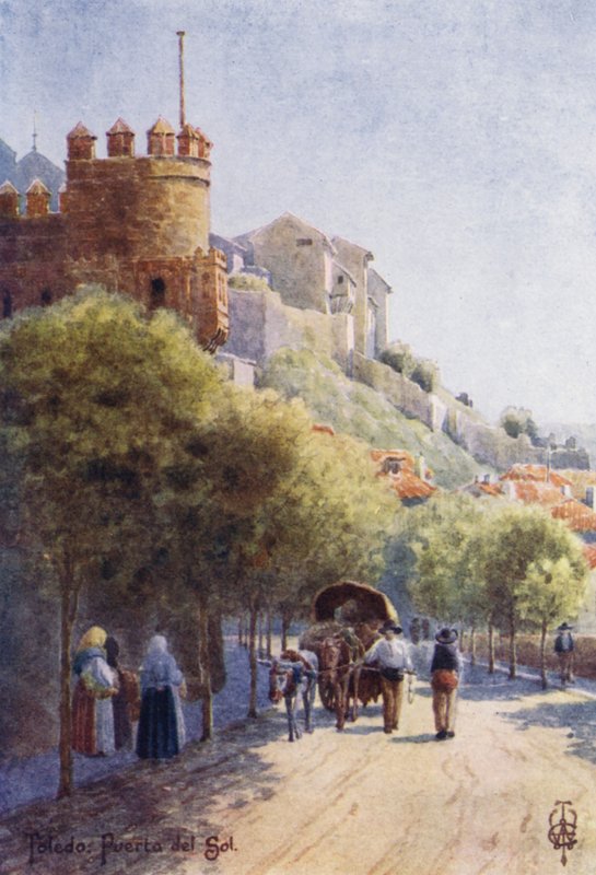Kuzey İspanya: Toledo, Puerta del Sol (renkli taş) by Edgar T. A. Wigram
