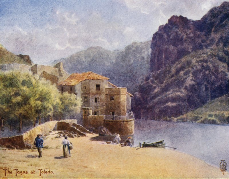 Kuzey İspanya: Toledo, The Gorge of the Tagus (renkli taş) by Edgar T. A. Wigram