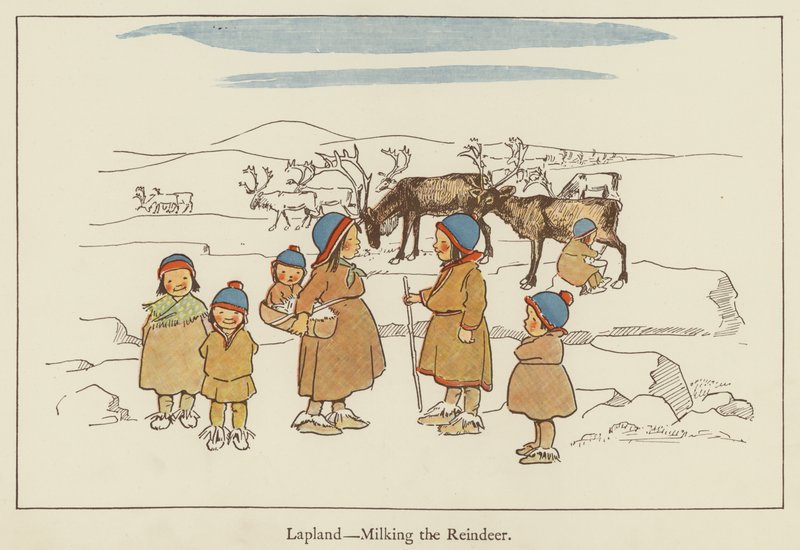 Laponya, ren geyiğini sağıyor by Edith Farmiloe