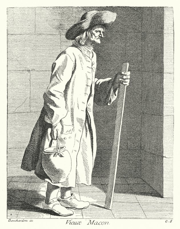 Eski Duvarcı (gravür) by Edmé (after) Bouchardon