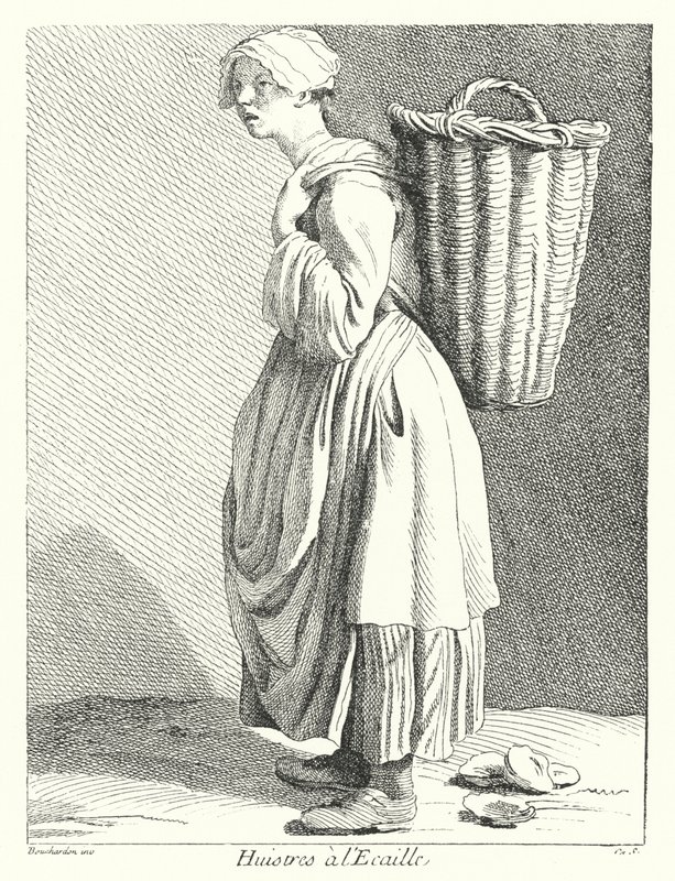 İstiridye Satıcısı (gravür) by Edmé (after) Bouchardon
