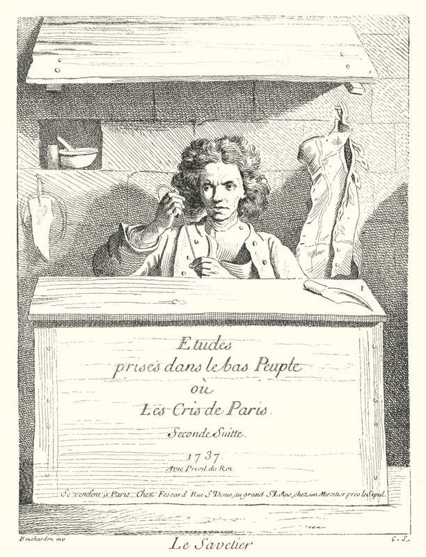 Ayakkabıcı (gravür) by Edmé (after) Bouchardon