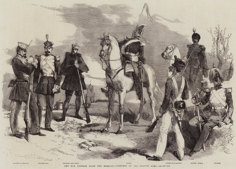 İspanya ile Fas Arasındaki Savaş, İspanyol Ordusunun Kostümleri by Edmond Morin