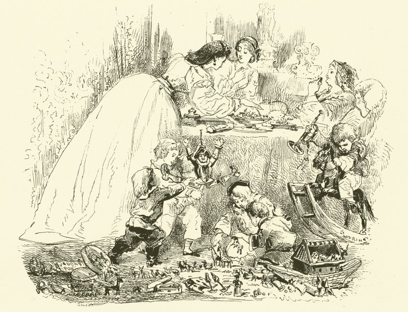 Paris yaşamından sahneler: çocukların Yeni Yıl Günü (gravür) by Edmond (after) Morin