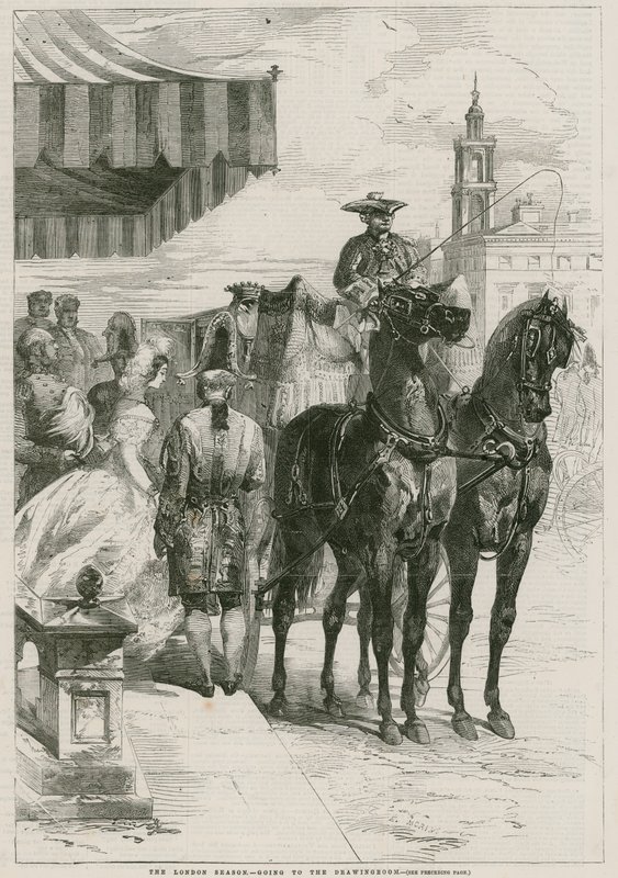 Londra Sezonu - misafir odasına gitmek (gravür) by Edmond Morin
