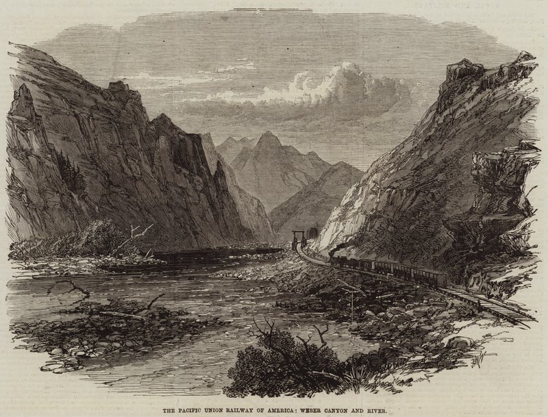Amerika Pasifik Birliği Demiryolu, Weber Kanyonu ve Nehri by Edmund Morison Wimperis