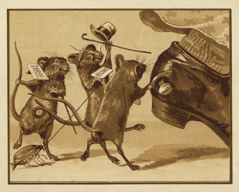 Üç Kör Fare için İllüstrasyon (renkli taş) by Edmund G. Caldwell