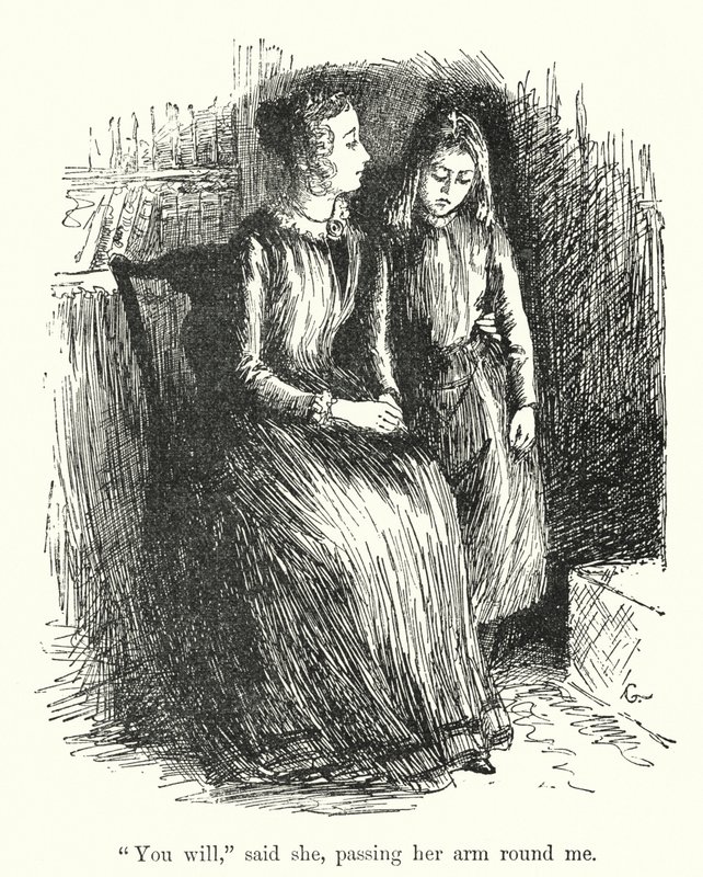 Charlotte Bronte (lito) tarafından Jane Eyre için illüstrasyon by Edmund Henry Garrett