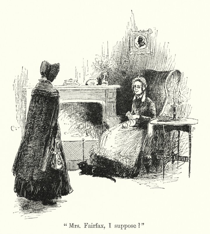 Charlotte Bronte (lito) tarafından Jane Eyre için illüstrasyon by Edmund Henry Garrett