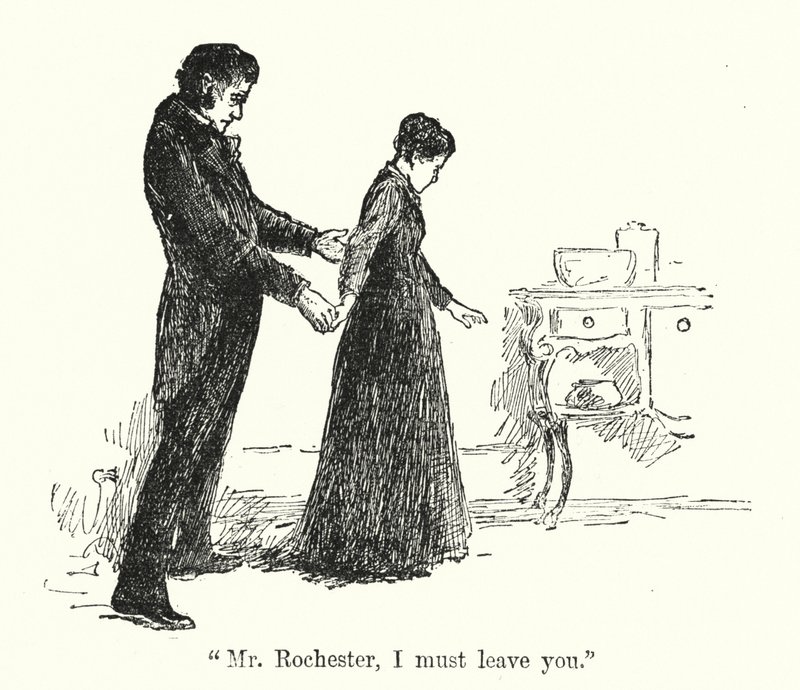 Charlotte Bronte (lito) tarafından Jane Eyre için illüstrasyon by Edmund Henry Garrett