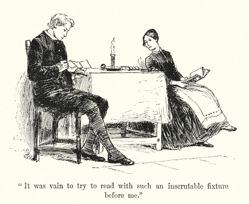 Charlotte Bronte (lito) tarafından Jane Eyre için illüstrasyon by Edmund Henry Garrett