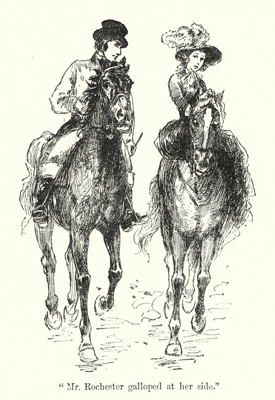 Charlotte Bronte (lito) tarafından Jane Eyre için illüstrasyon by Edmund Henry Garrett