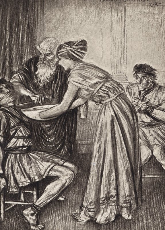 William Shakespeare: Titus Andronicus Trajedisi, Perde V, Sahne 2 (lito) by Edmund Joseph (after) Sullivan