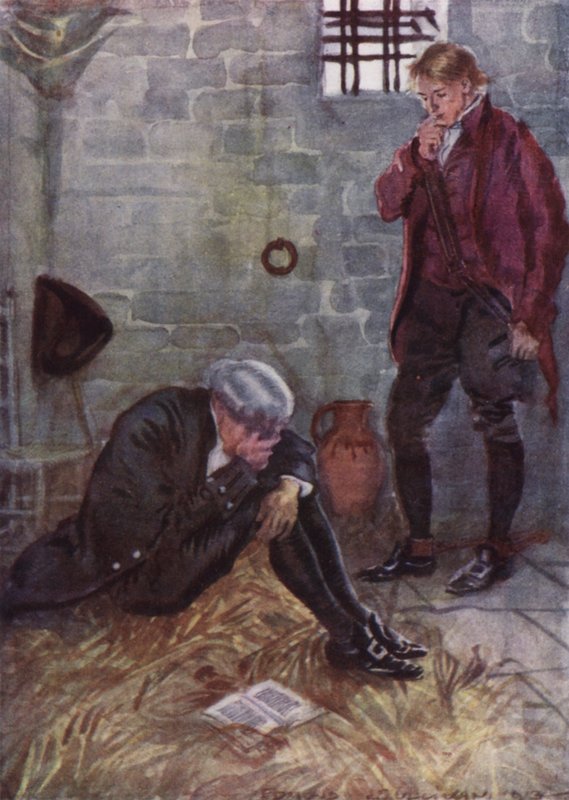 Oliver Goldsmith tarafından Wakefield Papazı için illüstrasyon (renkli taş) by Edmund Joseph Sullivan