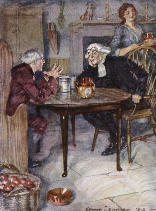 Oliver Goldsmith tarafından Wakefield Papazı için illüstrasyon (renkli taş) by Edmund Joseph Sullivan