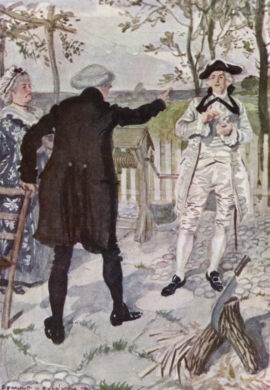Oliver Goldsmith tarafından Wakefield Papazı için illüstrasyon (renkli taş) by Edmund Joseph Sullivan