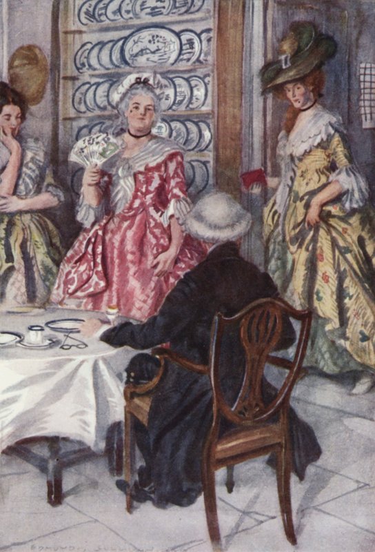 Oliver Goldsmith tarafından Wakefield Papazı için illüstrasyon (renkli taş) by Edmund Joseph Sullivan