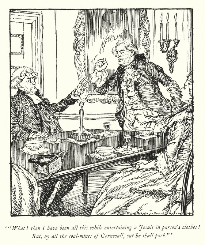 Oliver Goldsmith (lito) tarafından Wakefield Papazı için illüstrasyon by Edmund Joseph Sullivan