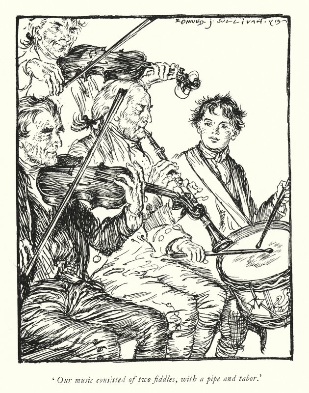 Oliver Goldsmith (lito) tarafından Wakefield Papazı için illüstrasyon by Edmund Joseph Sullivan