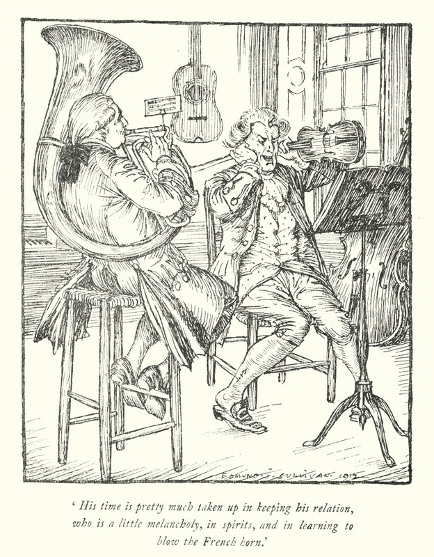 Oliver Goldsmith (lito) tarafından Wakefield Papazı için illüstrasyon by Edmund Joseph Sullivan