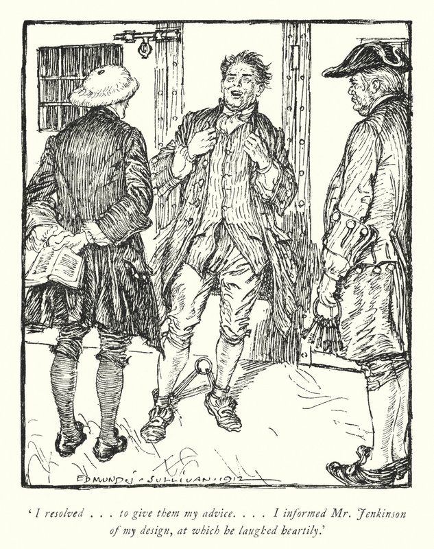 Oliver Goldsmith (lito) tarafından Wakefield Papazı için illüstrasyon by Edmund Joseph Sullivan