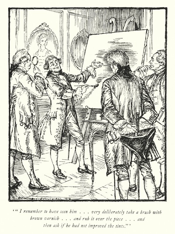 Oliver Goldsmith (lito) tarafından Wakefield Papazı için illüstrasyon by Edmund Joseph Sullivan