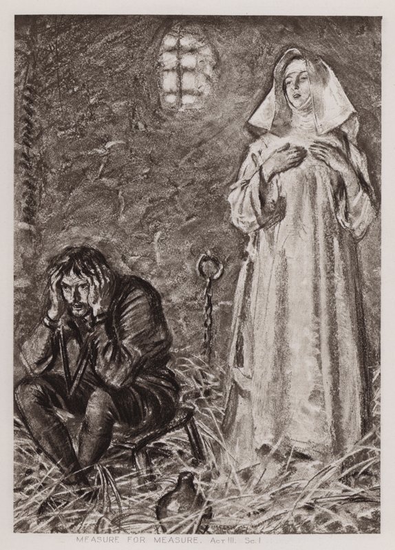 Ölçü için Ölçü, Perde III, Sc I (lito) by Edmund Joseph Sullivan