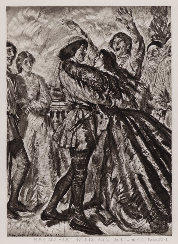 Hiçbir Şey Hakkında Çok Ado, Act V, Sc 4 (lito) by Edmund Joseph Sullivan