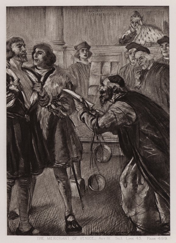 Venedik Taciri, Perde IV, Sc I by Edmund Joseph Sullivan