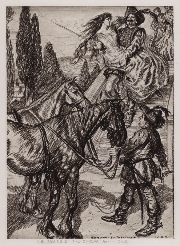 Hırçınlığın Evcilleştirilmesi, III. Perde, Sc 2 (lito) by Edmund Joseph Sullivan