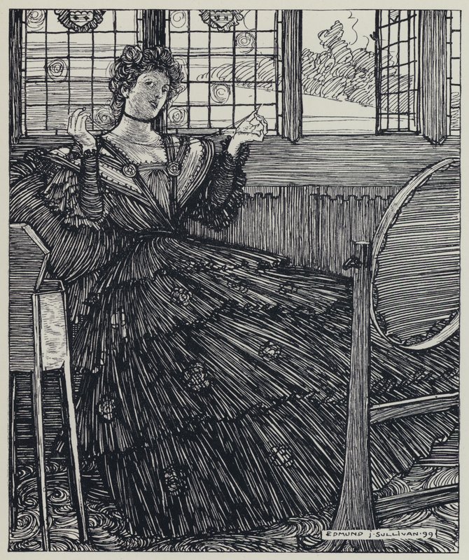 Tennyson, A Dream of Fair Women ve Diğer Şiirler için İllüstrasyon by Edmund Joseph after Sullivan