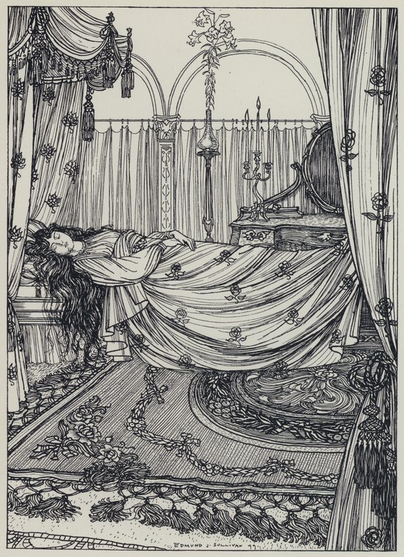 Tennyson, A Dream of Fair Women ve Diğer Şiirler için İllüstrasyon by Edmund Joseph after Sullivan