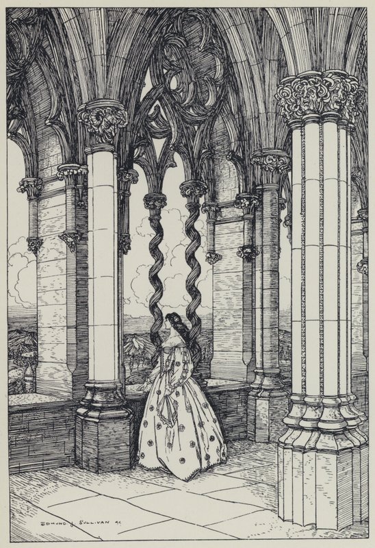 Tennyson, A Dream of Fair Women ve Diğer Şiirler için İllüstrasyon by Edmund Joseph after Sullivan