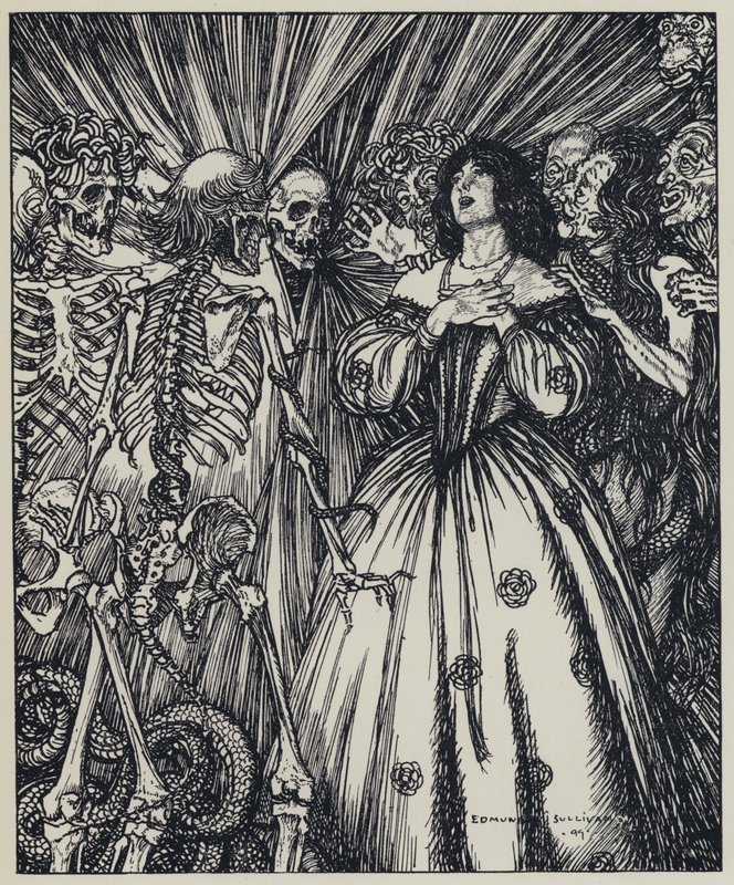 Tennyson, A Dream of Fair Women ve Diğer Şiirler için İllüstrasyon by Edmund Joseph after Sullivan