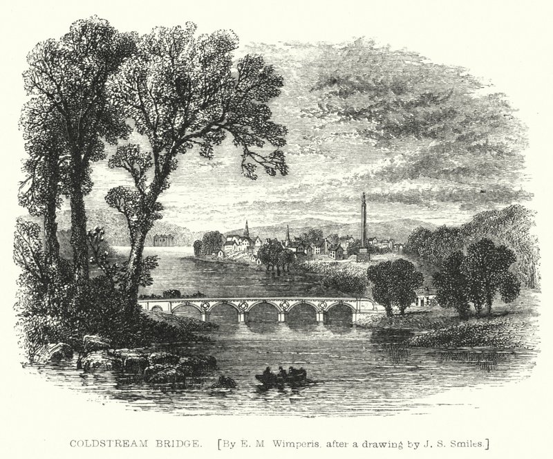 Coldstream Köprüsü (gravür) by Edmund Morison (after) Wimperis