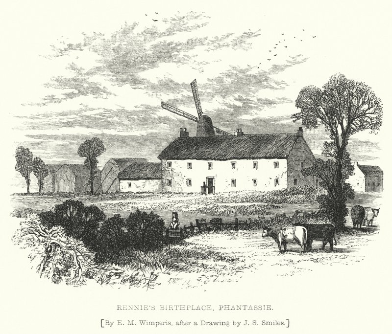 Rennie'nin Doğum Yeri, Phantassie (gravür) by Edmund Morison (after) Wimperis
