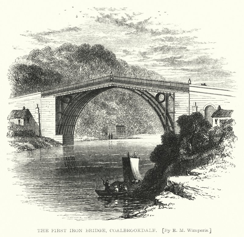 İlk Demir Köprü, Coalbrookdale (gravür) by Edmund Morison (after) Wimperis