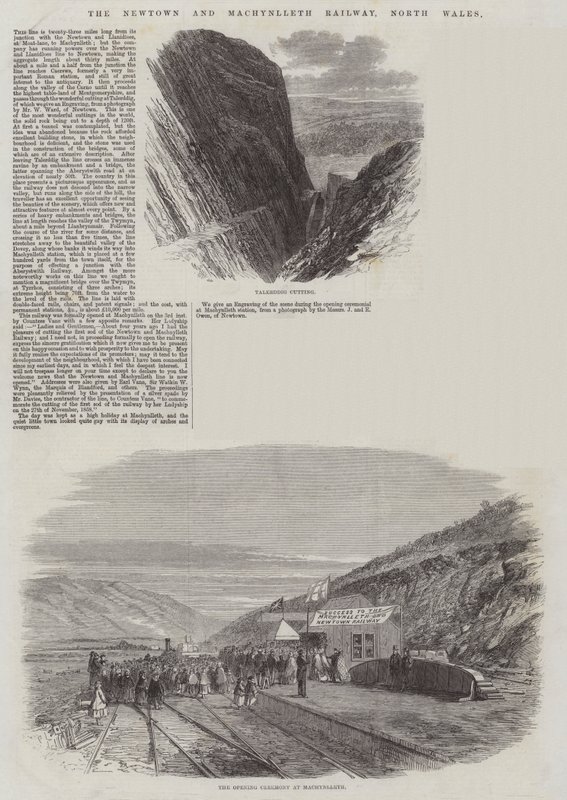 Newtown ve Machynlleth Demiryolu, Kuzey Galler by Edmund Morison Wimperis